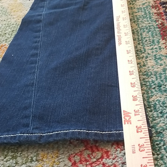 Y2k TRUE RELIGION Joey Dark Low FLARE HorseShoe Topstitched Bell IT Jeans 29 EUC - Picture 14 of 16